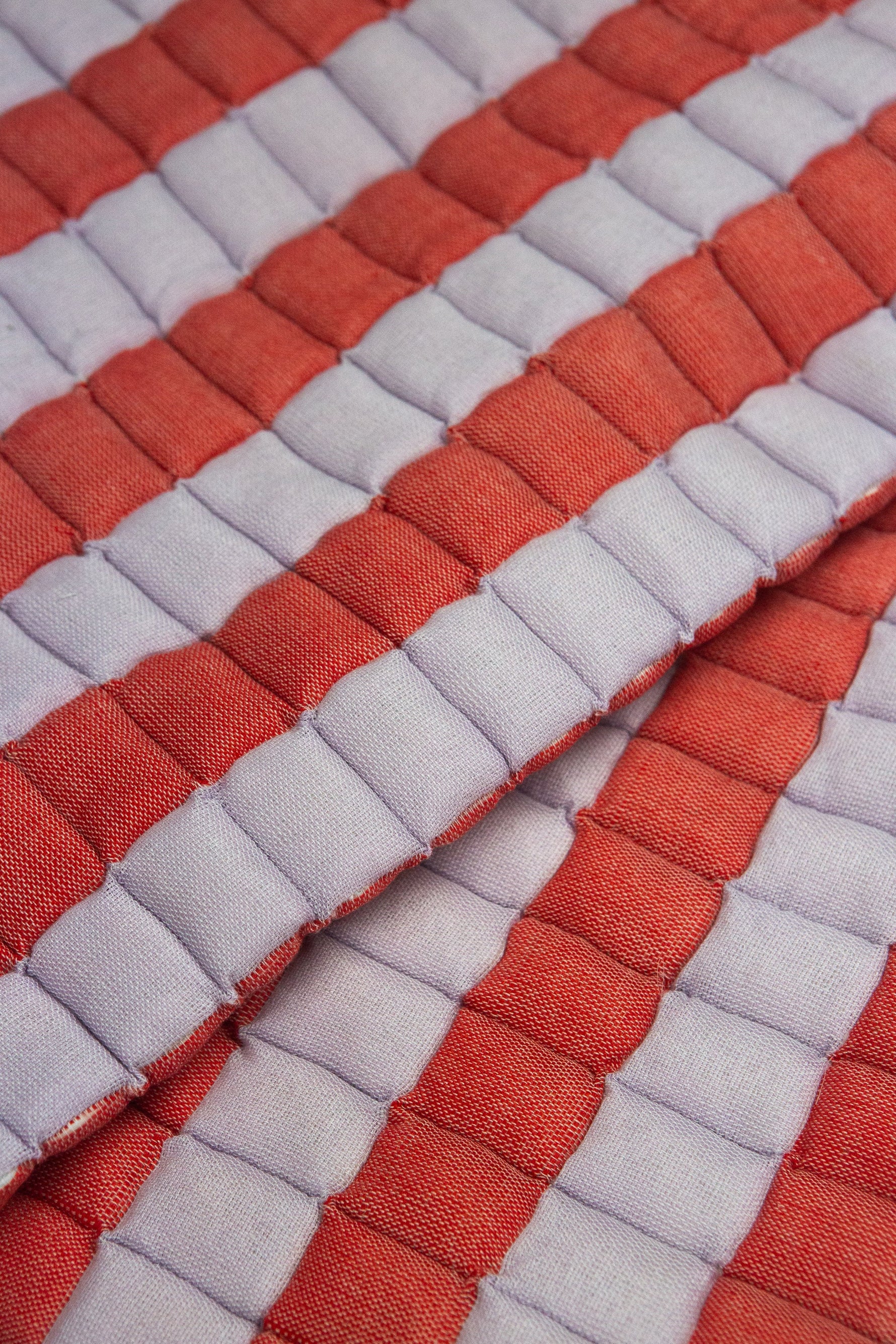 Quilted Sujani Throw Blanket - Soft Lilac and Red