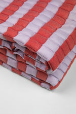 Quilted Sujani Throw Blanket - Soft Lilac and Red