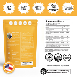 PuriVibe Pineapple Ginger Shot - Superfood Juice Powder, Wellness Shots Supplement - Supports Immunity & Digestion - Stick Packs