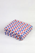 Quilted Sujani Throw Blanket - Red & Blue