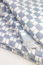 Quilted Sujani Throw Blanket - Soft Blue Grey