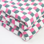 Quilted Sujani Throw Blanket - Pink, Green and White