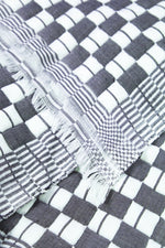Quilted Sujani Throw Blanket - Soft Black & White