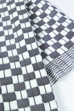Quilted Sujani Throw Blanket - Soft Black & White
