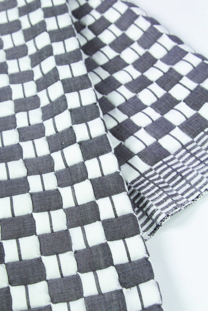 Quilted Sujani Throw Blanket - Soft Black & White