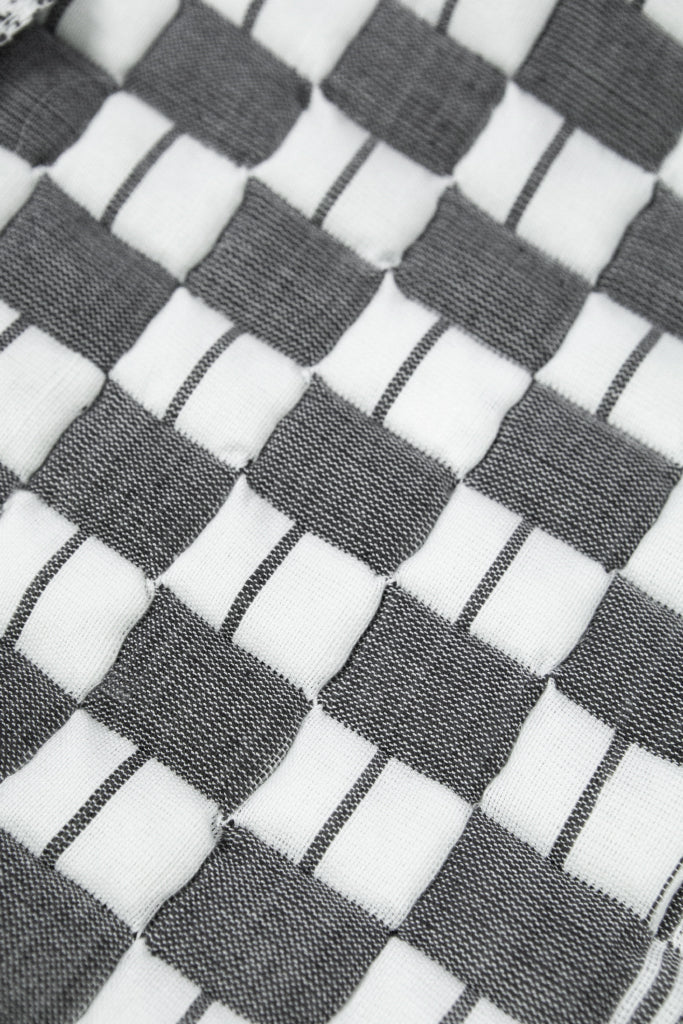 Quilted Sujani Throw Blanket - Soft Black & White