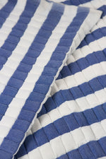 Quilted Sujani Throw Blanket - Blue and White Striped
