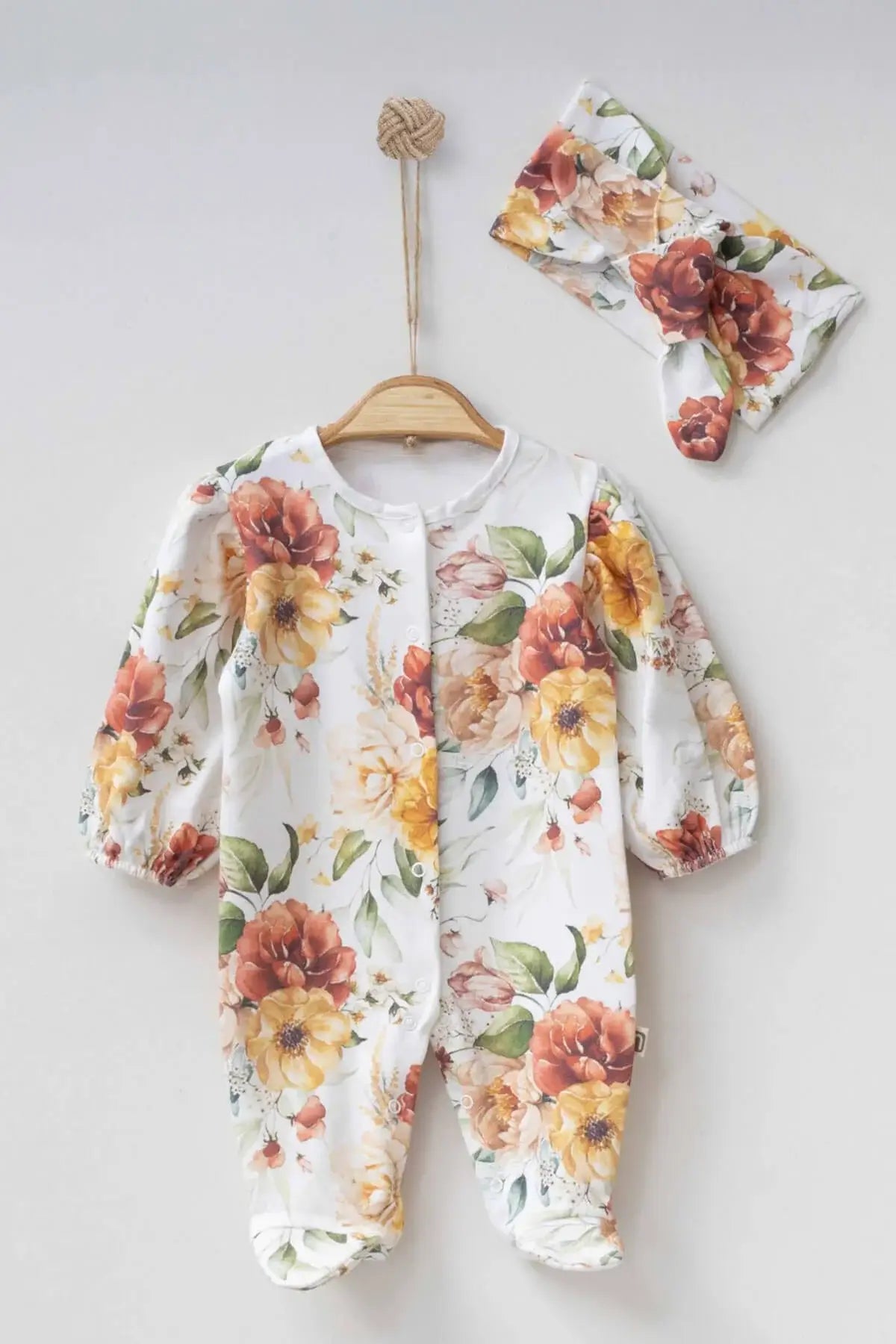 Yellow Floral Baby Onesie Set - By Baano