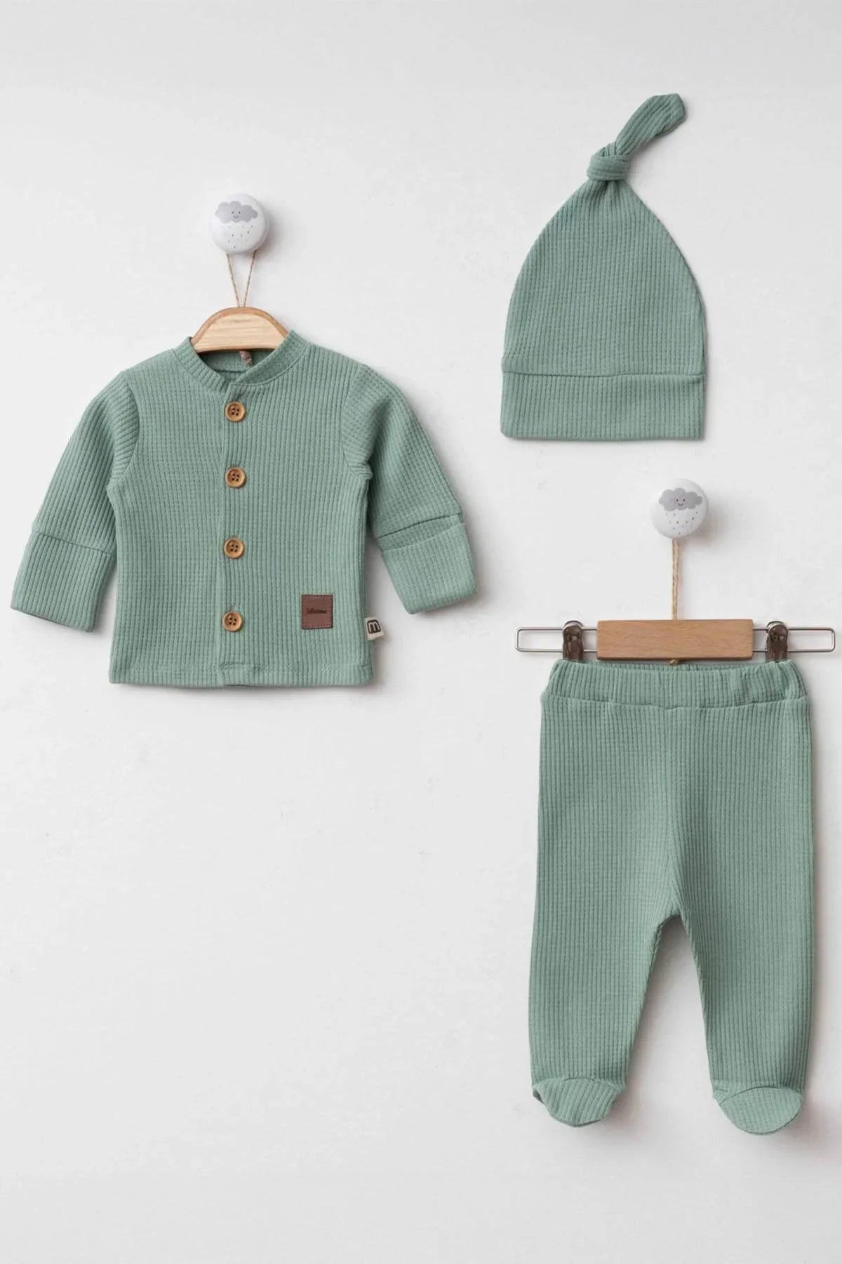 Jasper Baby Green Clothes Set - 3 Pcs - By Baano