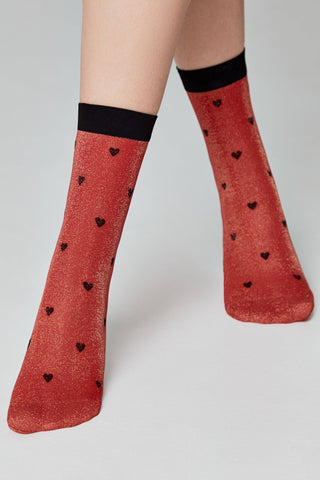 Shimmering Socks Conte Fantasy - "Hearts" Designs - By Baano