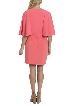London Times Open Front Flutter Sleeve Solid Capelet Cloud Crepe - Glamourous Grace