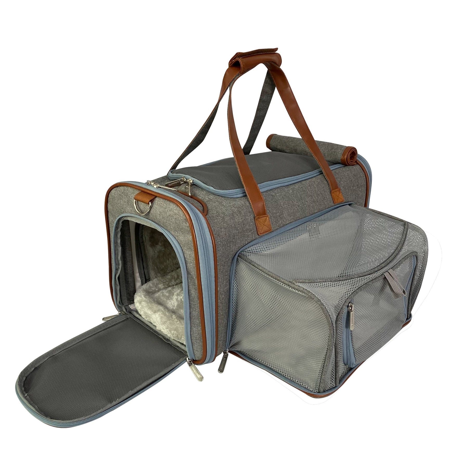 Mr. Peanut's Gold Series Big Apple XL Size Airline Compliant Double Expandable Pet Carrier - By Baano