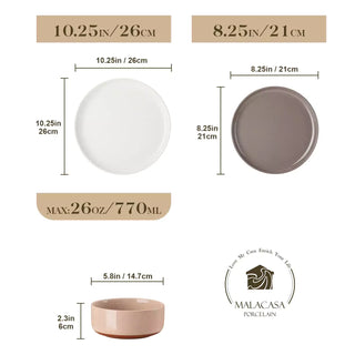 Tara Multicolor 24 Piece Dinnerware Set for 8