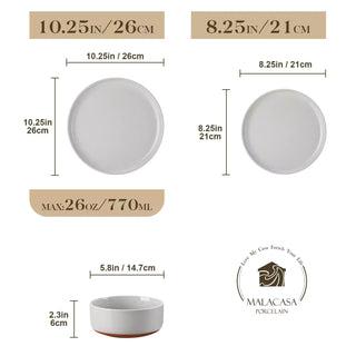 Tara Grey 18 Piece Dinnerware Set
