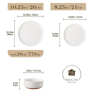 Tara Grey 24 Piece Dinnerware Set for 8