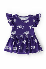 TCU Purple Frog Flutter Twirl Bodysuit