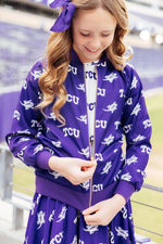 TCU Purple Frog Satin Jacket