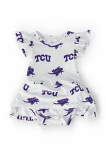 TCU White Frog Flutter Twirl Bodysuit