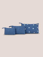 3-piece Pouch Clutch Purse Set - Denim & Daisies JuJuBe
