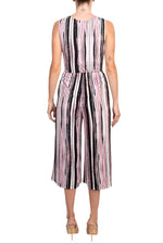 Connected Apparel Surplice Neck Tie Side Multi Print ITY Jumpsuit - Glamourous Grace