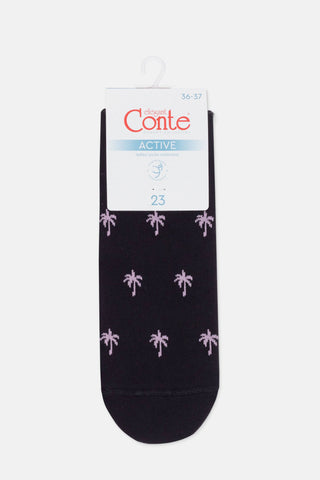 Cotton Ankle Socks Conte Active - 589 Palm Trees - By Baano