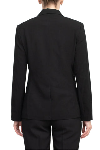 T Tahari Notched Collar Long Sleeve One Button Rayon Blazer - By Baano