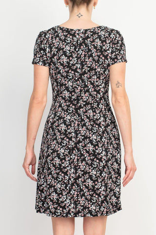 Connected Apparel Floral Soft Dress - Mauve Scuba Crepe - Glamourous Grace