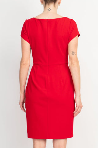 Connected Apparel Matte Jersey Sheath Dress - Apple Red - Glamourous Grace