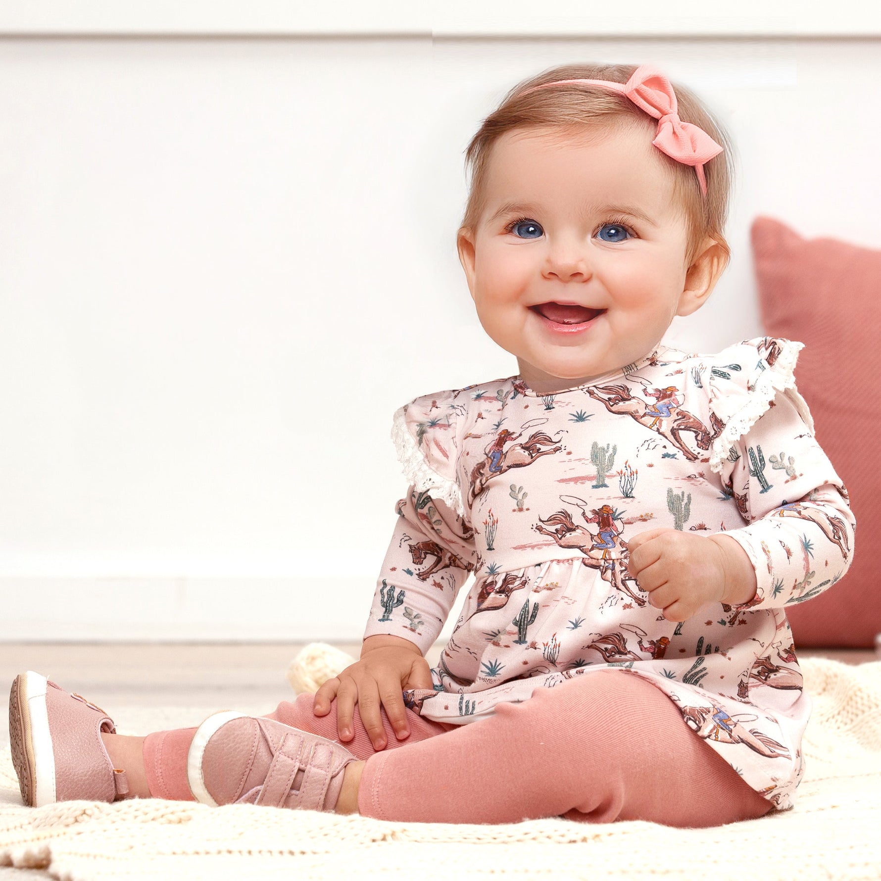 Prairie Princess Baby Girl's Western Bamboo Top & Legging - By Baano