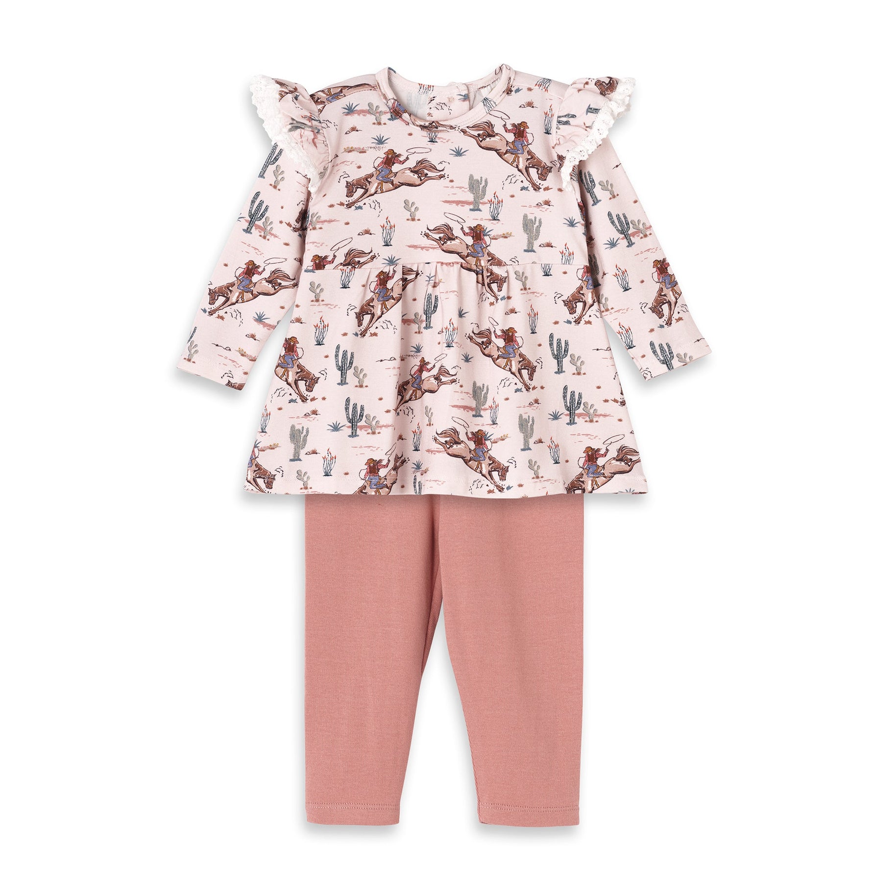 Prairie Princess Baby Girl's Western Bamboo Top & Legging - By Baano