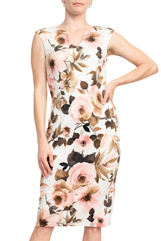 Connected Apparel Floral - Print Chiffon Midi Dress - Glamourous Grace