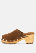 Tulley Suede Clogs Mules