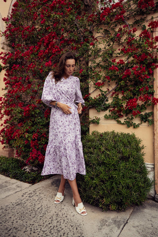 FLORAL WRAP DRESS