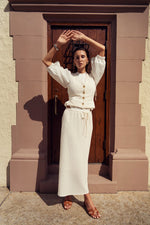 CRINKLE CREAM SKIRT - By Baano