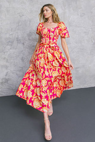 RUN TOWARDS LOVE POPLIN ANKLE DRESS - By Baano