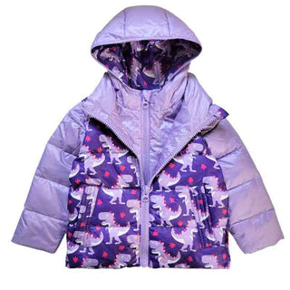 Car Seat Coat | The Road Coat Down - Purple Raptor Print