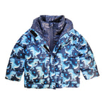 Car Seat Coat | The Road Coat Vegan - Navy Raptor Print