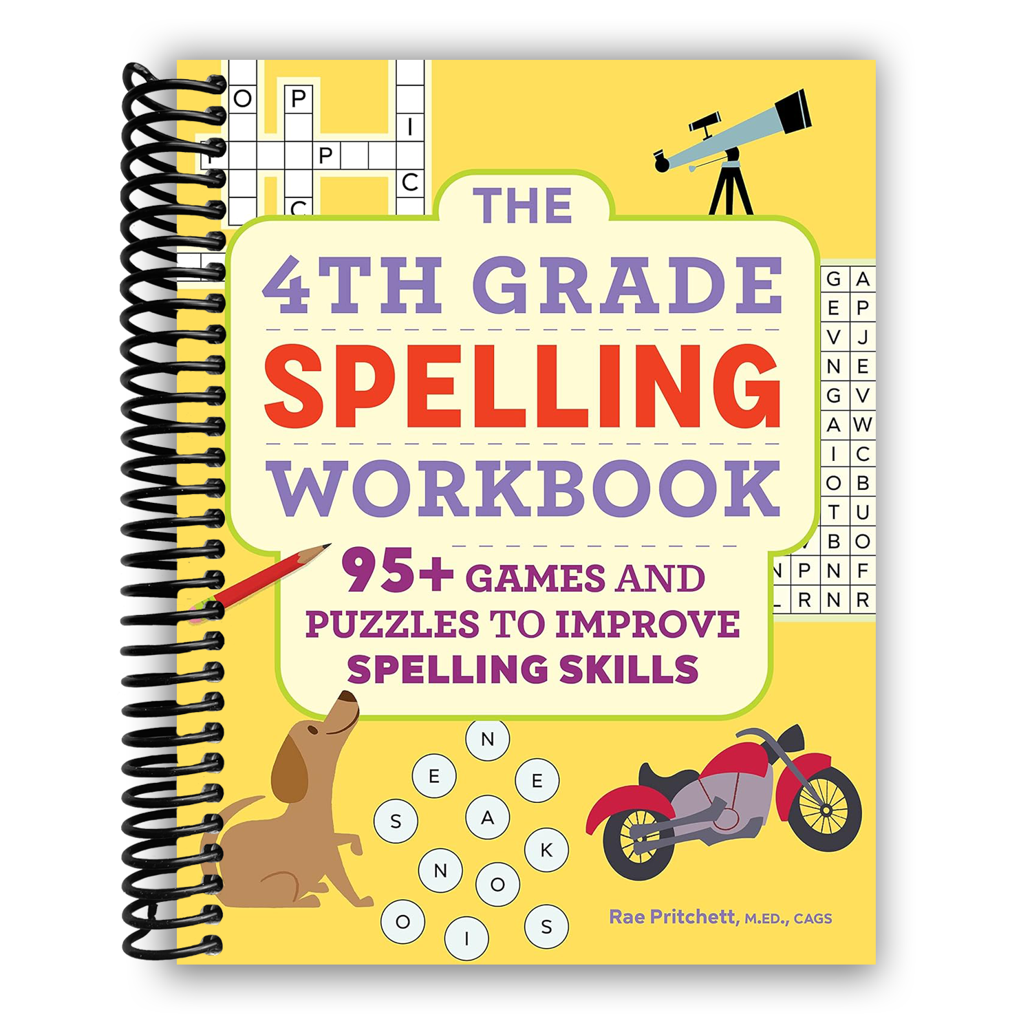 The 4th Grade Spelling Workbook: 95+ Games and Puzzles to Improve Spelling Skills (Spiral Bound) - By Baano