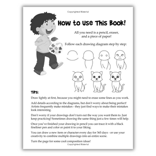 The Drawing Book for Kids: 365 Daily Things to Draw, Step by Step (Woo! Jr. Kids Activities Books) (Spiral Bound) - By Baano