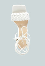 Skora Tie Up Spool Heel Sandals