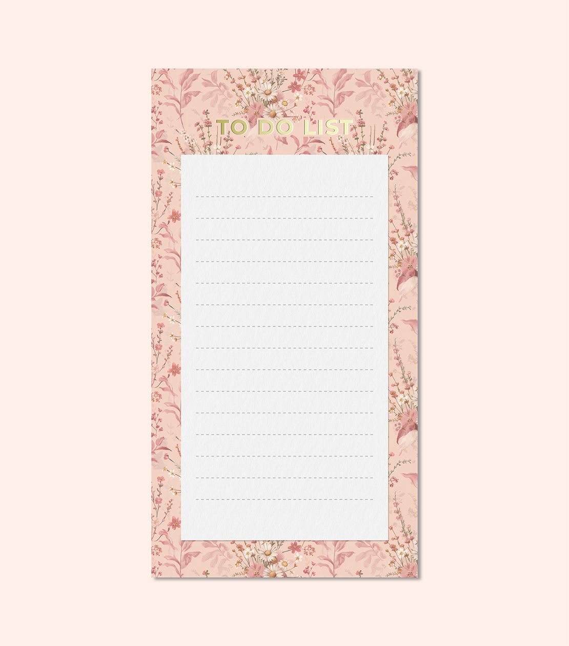 To Do List Notepad - Floral Pink