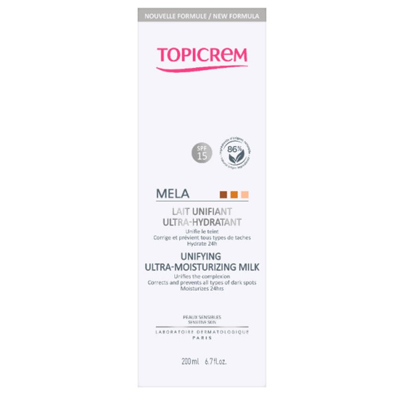 Topicrem Mela Unifying Spf15 Ultra Moisturizing Milk 200 ml - By Baano
