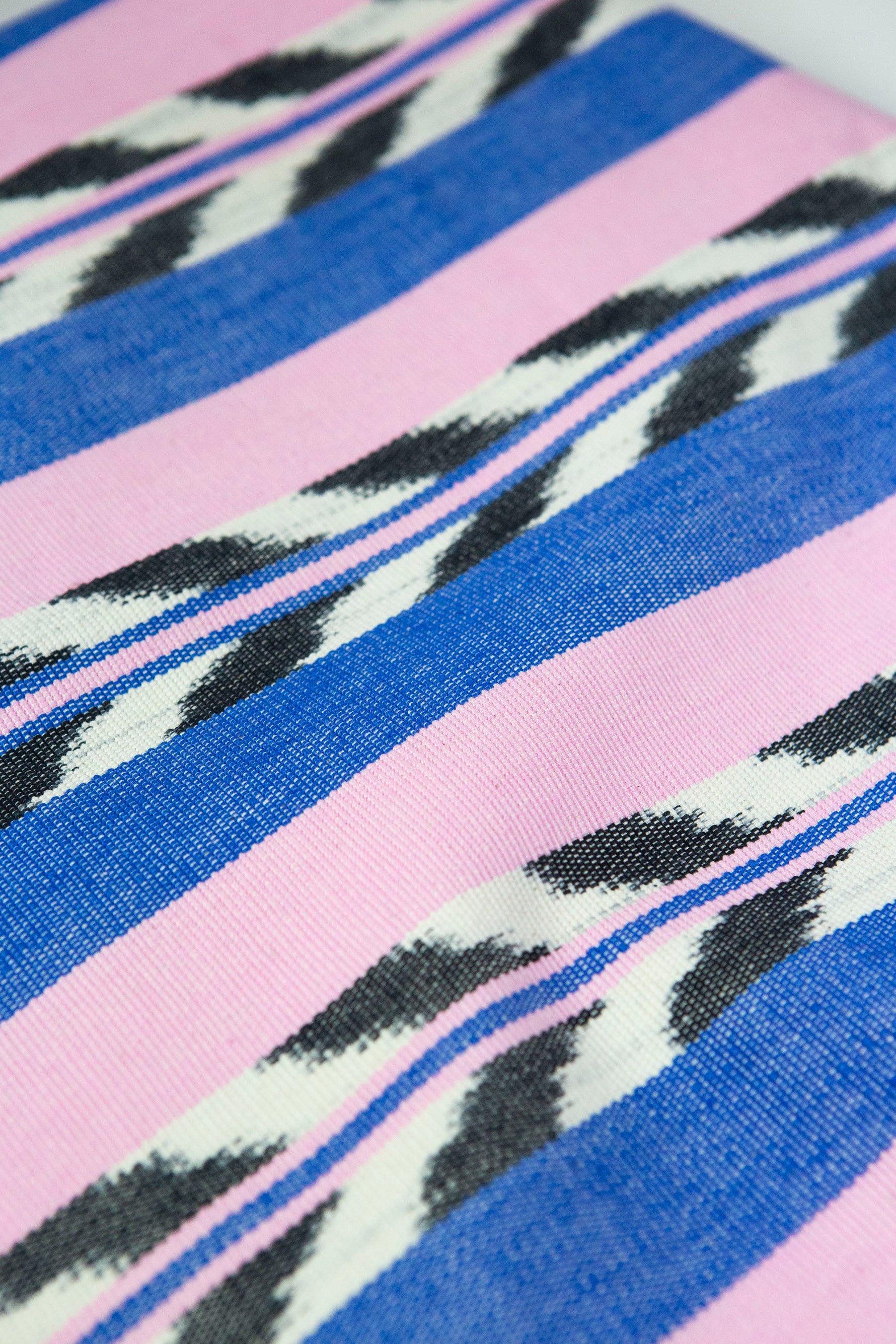 Palm Ikat Blanket in Blue & Pink