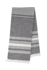 Grey Chambray Striped Kitchen Towel