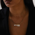 Double Plated Love Curve Name Necklace