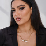 Double Plated Love Curve Name Necklace