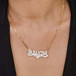 Double Plated HeartCrest Name Necklace
