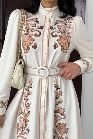 Floral Garden Maxi Dress with Front Buttons - By Baano