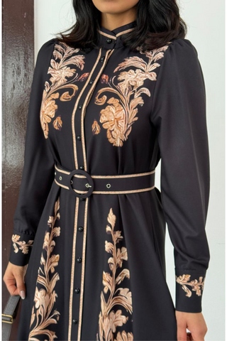 Floral Garden Maxi Dress with Front Buttons - By Baano