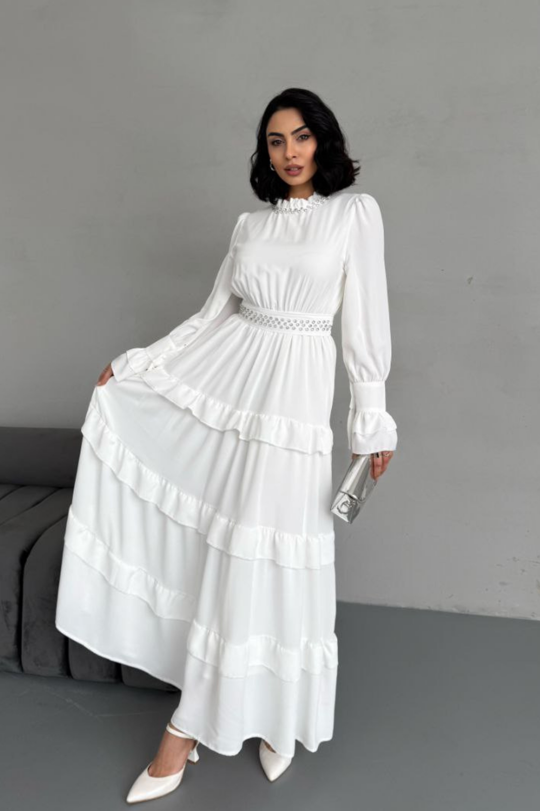 White Temple Dress - Long Maxi White Dress LDS Temple Dress - By Baano